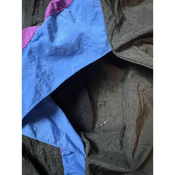 90s Vintage Reebok‎ Windbreaker Jacket Small  Black Blue & Pink - Picture 8 of 9